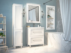 Misty Мебель для ванной Марта 70 подвесная белая глянцевая – фотография-2